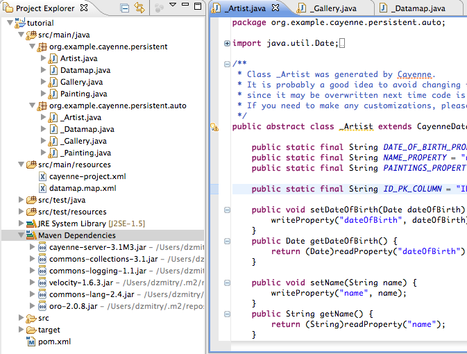 eclipse generatedclasses