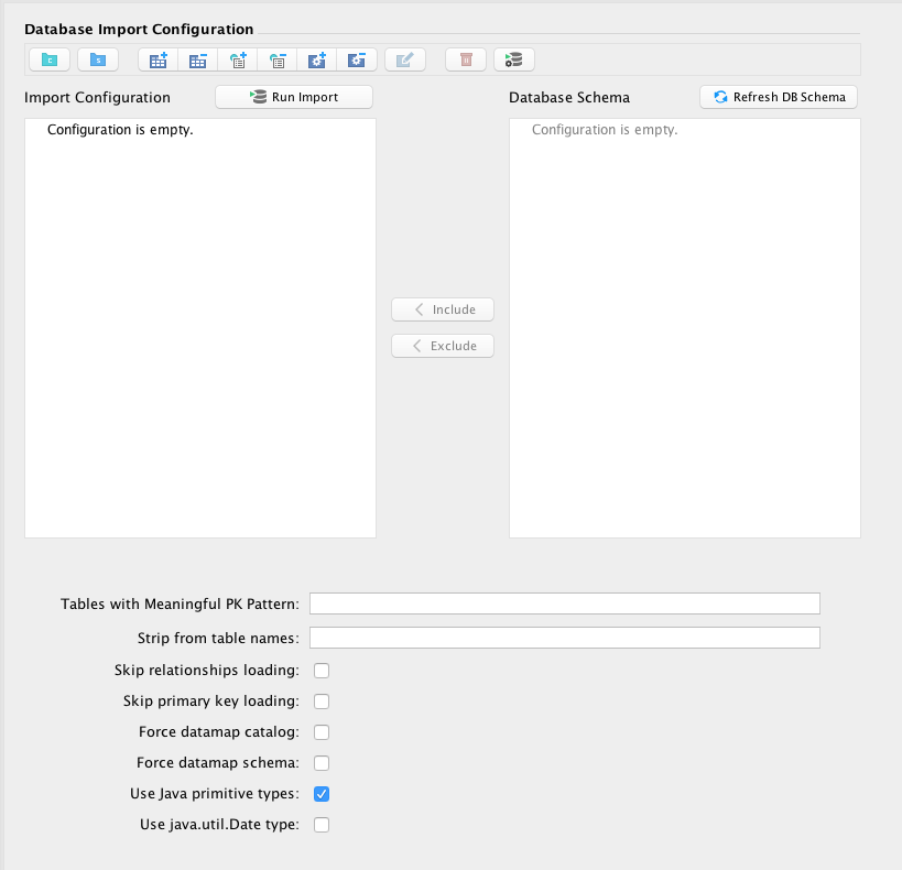 re modeler reverseengineering dialog