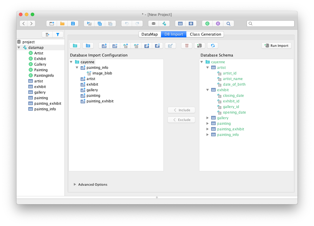 re modeler reverseengineering dialog