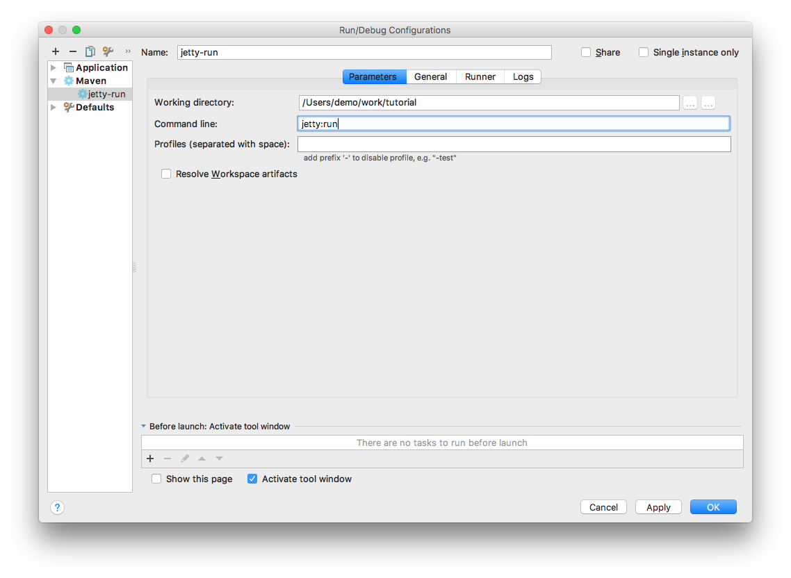 idea run configuration